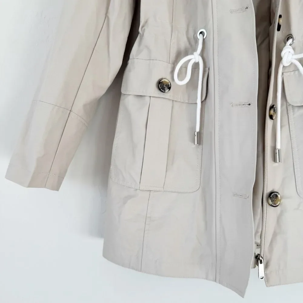 Sam Edelman Beige Drawstring Trench Coat